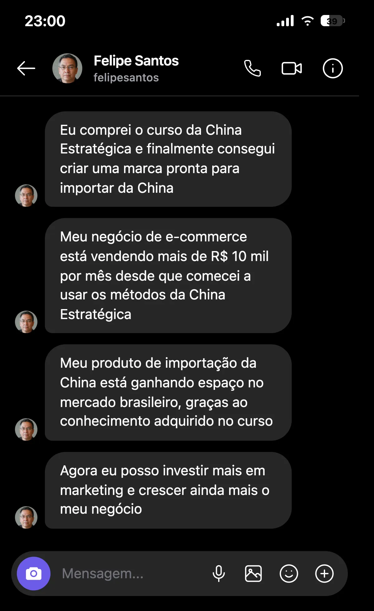 Depoimento Instagram 1